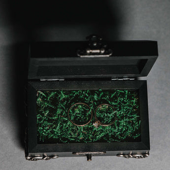 Black ring bearer box with antique look